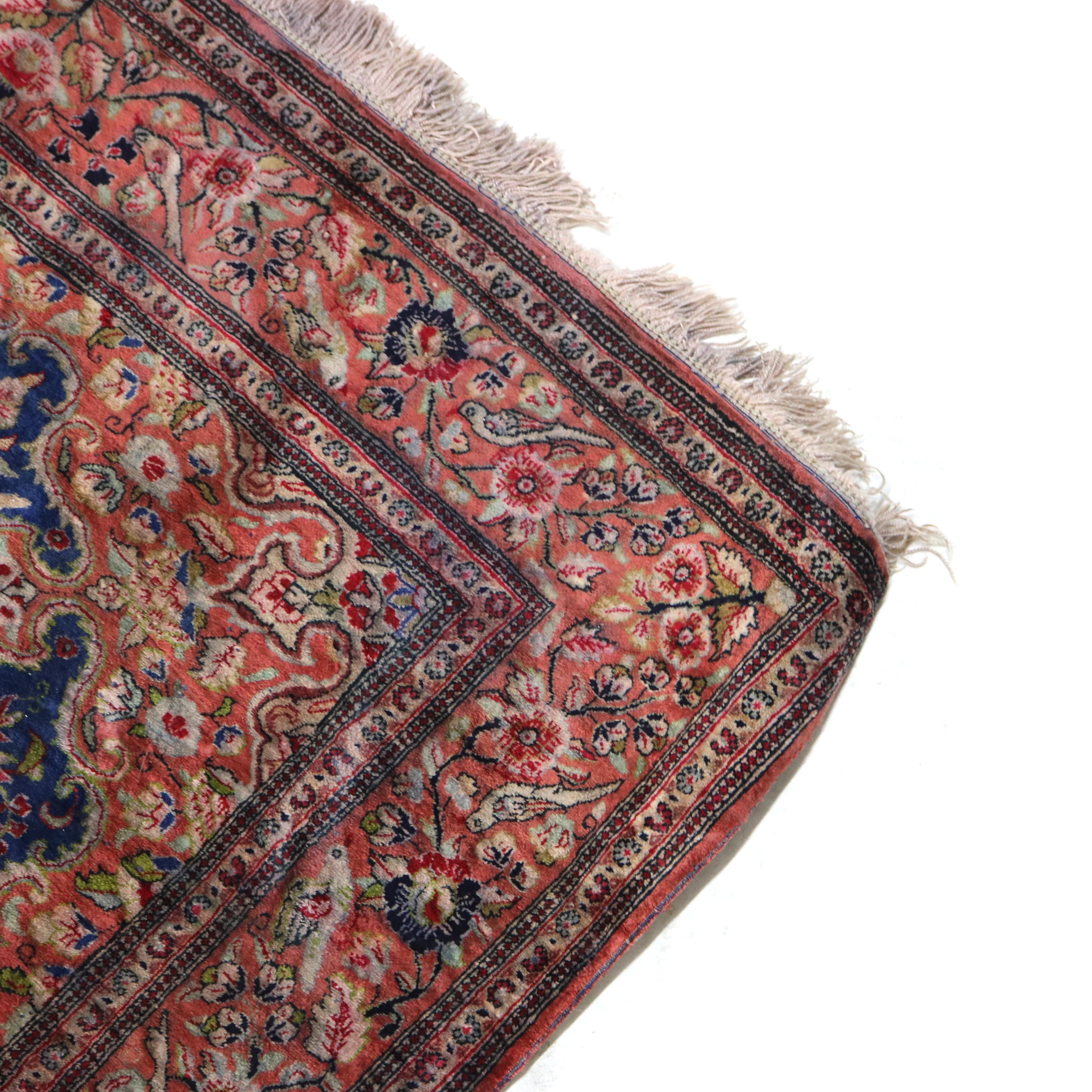 Antique Silk Kashan Rug C1930 1