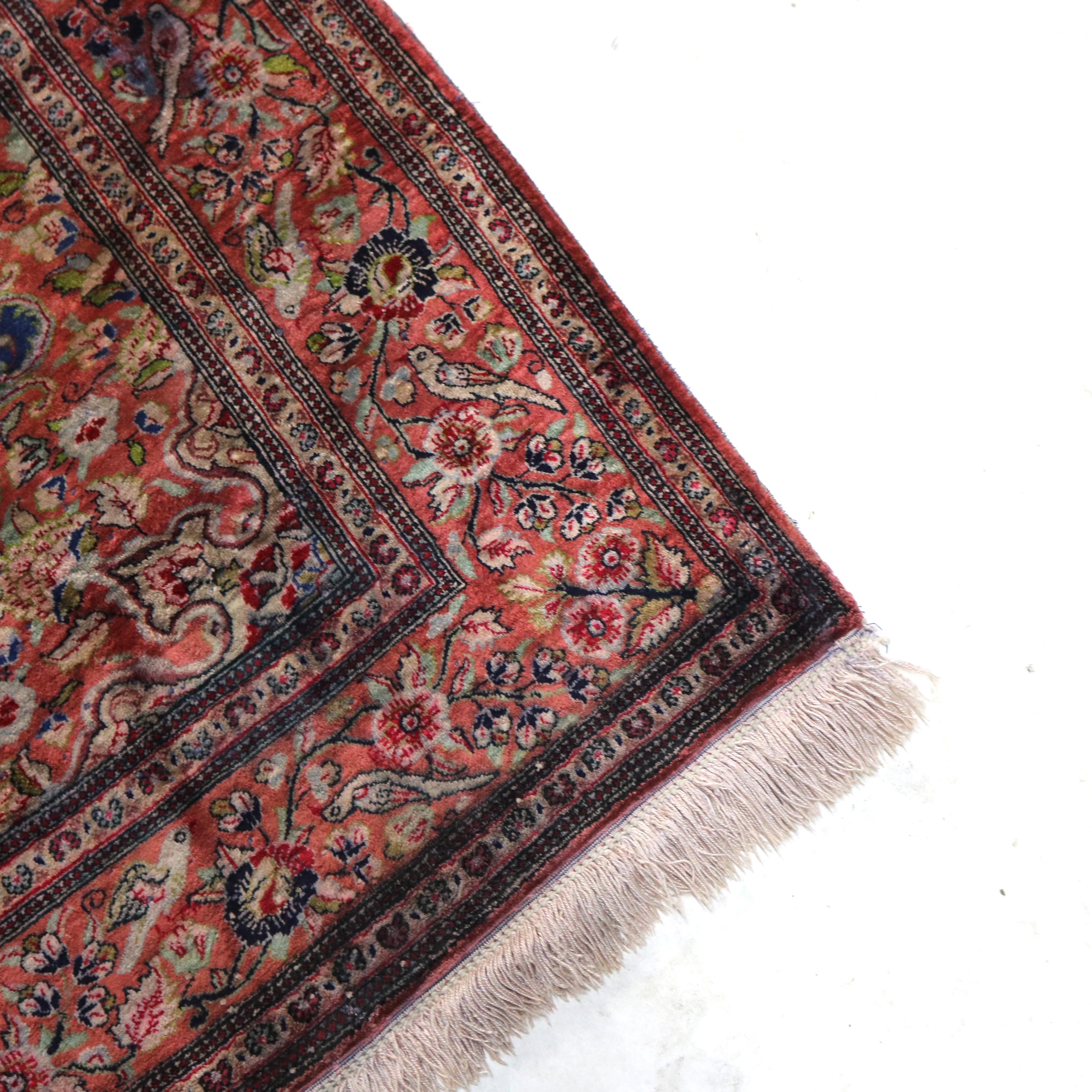 Antique Silk Kashan Rug C1930 2