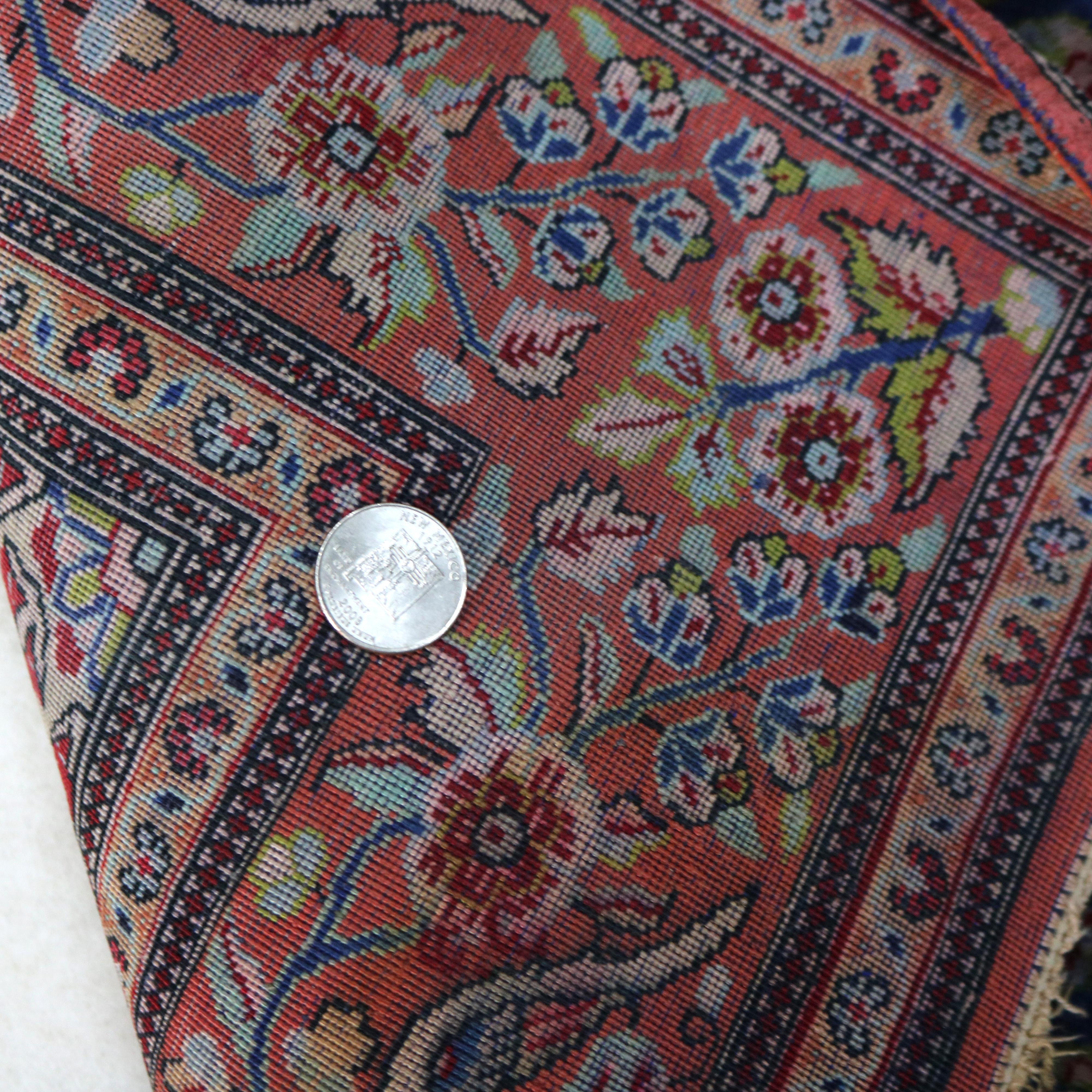 Antique Silk Kashan Rug C1930 3