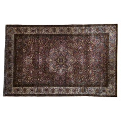 Antique Silk Kashan Rug