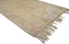 Antique Silk Kayseri Pictorial Rug, Silk Landscape Wall Hanging Tapestry