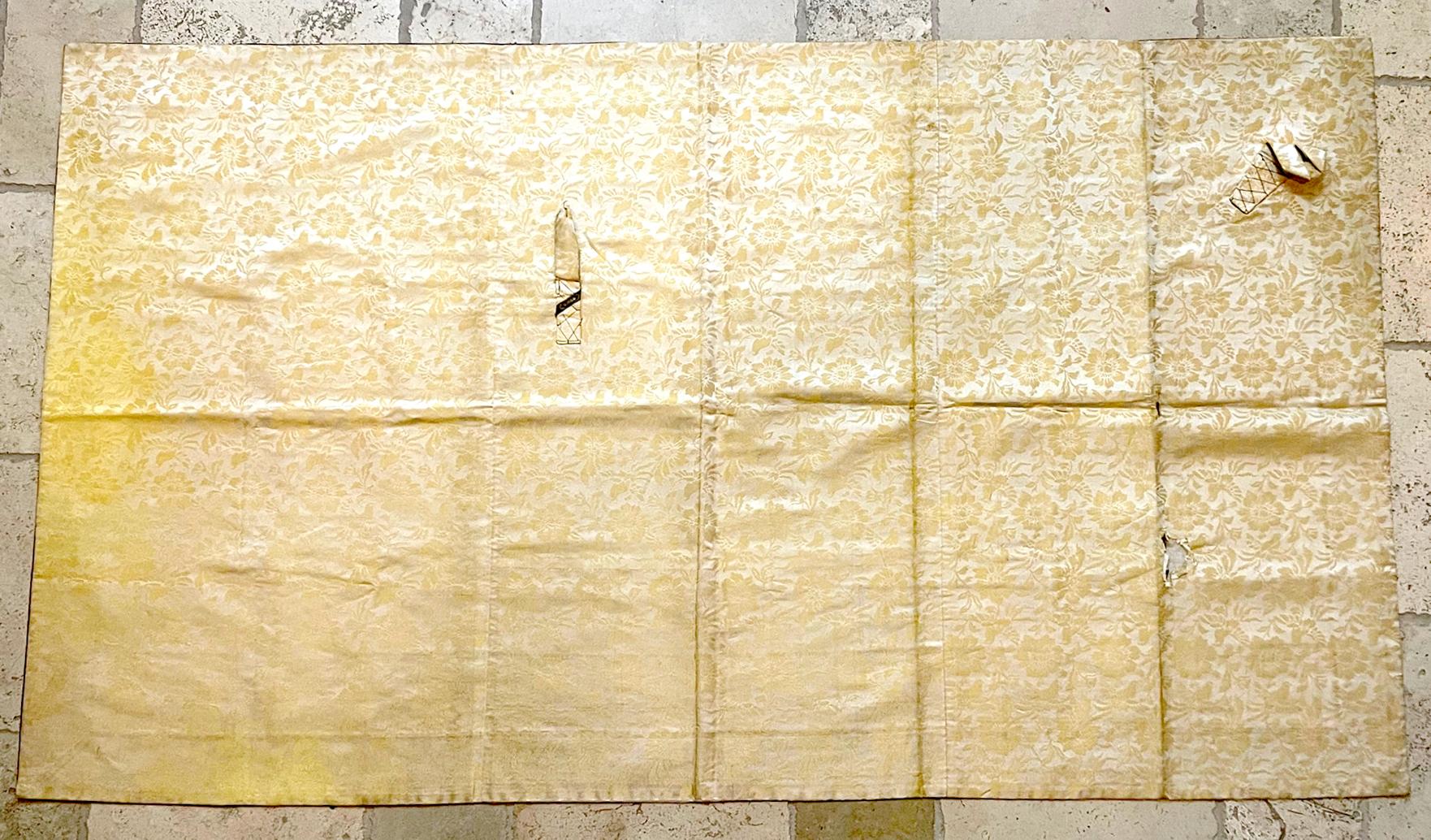 Antike Kesa Monk's Patched Robe aus Seide aus der Meiji-Periode im Angebot 11