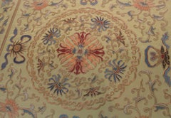 Antique Silk & Metal Chinese Beige Background Color Textile, Late 19th Century