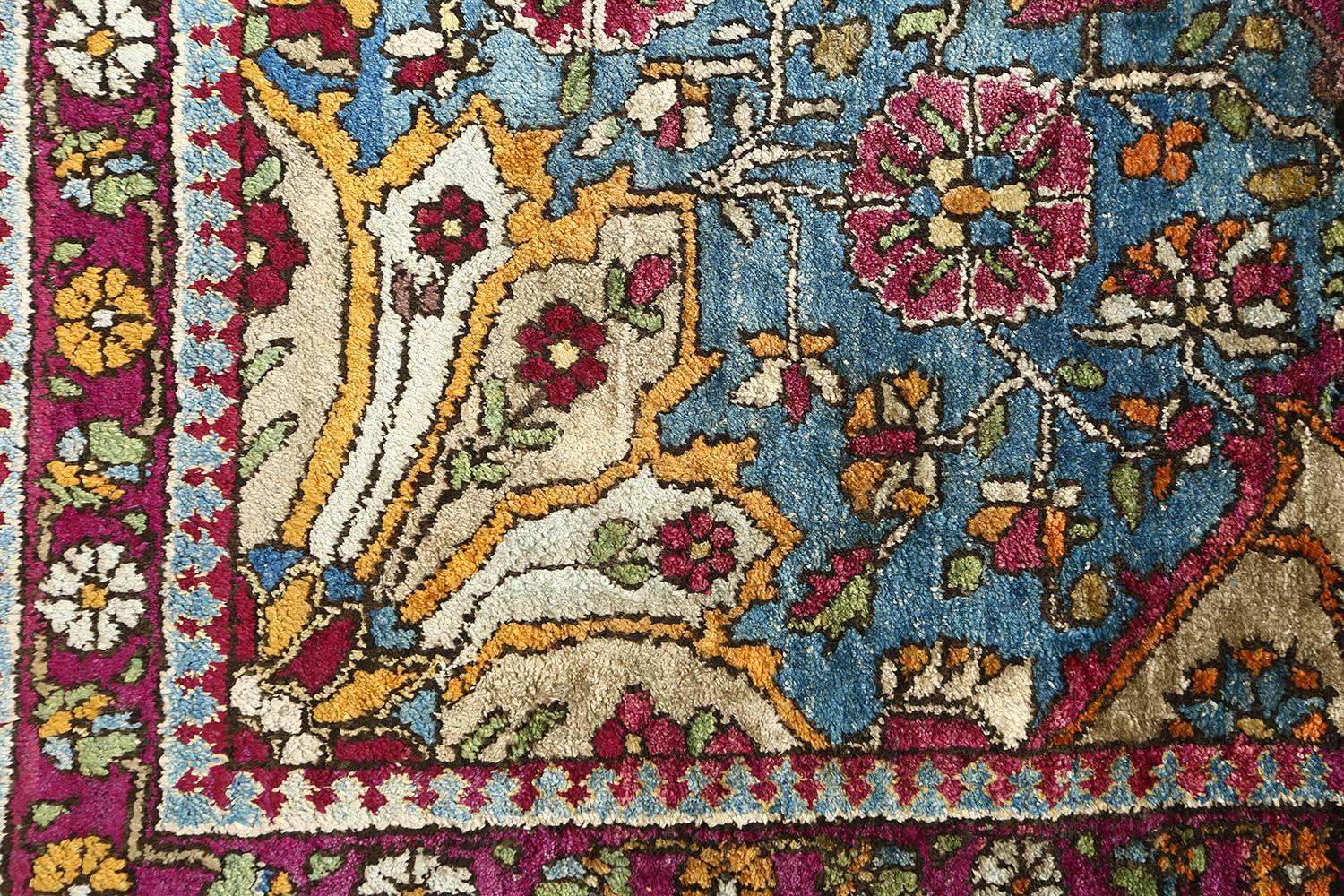 Nazmiyal Antique Silk Mohtasham Kashan Persian Rug. 4 ft 6 in x 6 ft 8 in  5