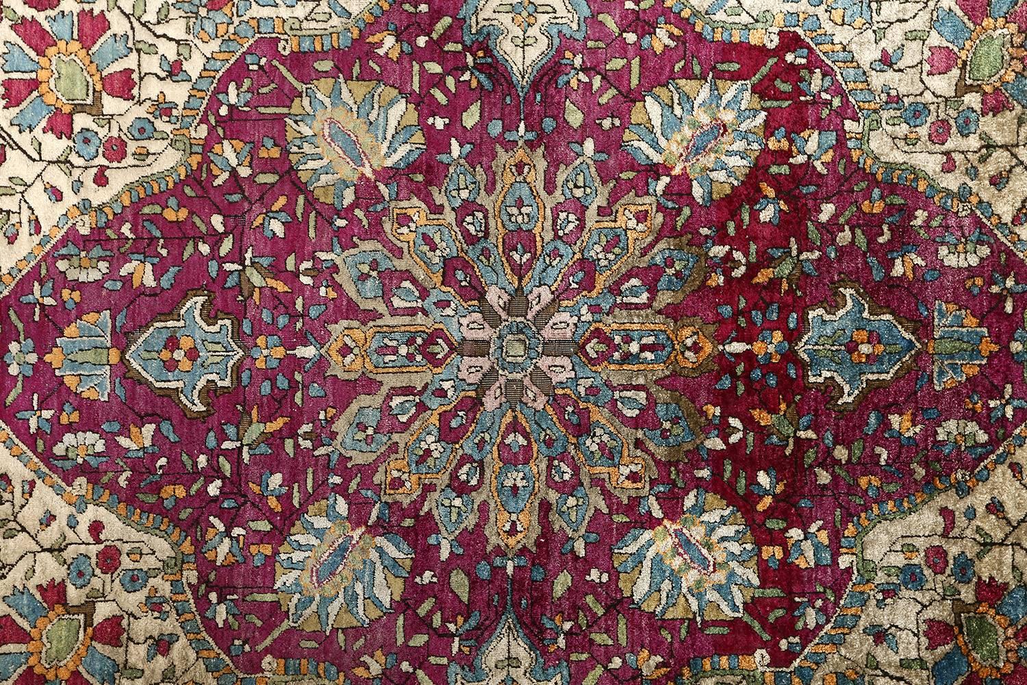 Nazmiyal Antique Silk Mohtasham Kashan Persian Rug. 4 ft 6 in x 6 ft 8 in  3