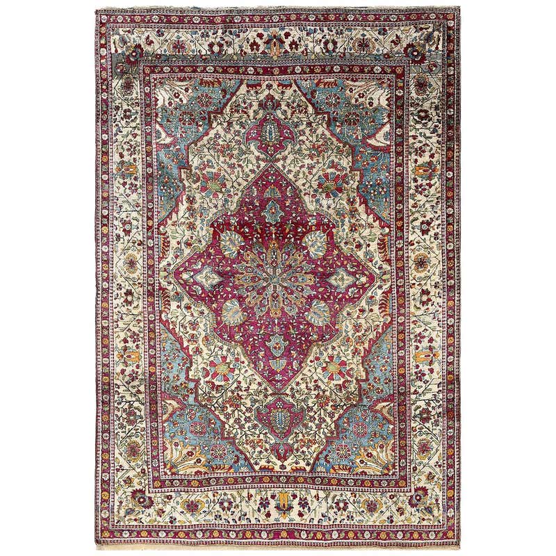 Vintage Persian Kashan Silk Rug with Old World Dutch Renaissance Style ...