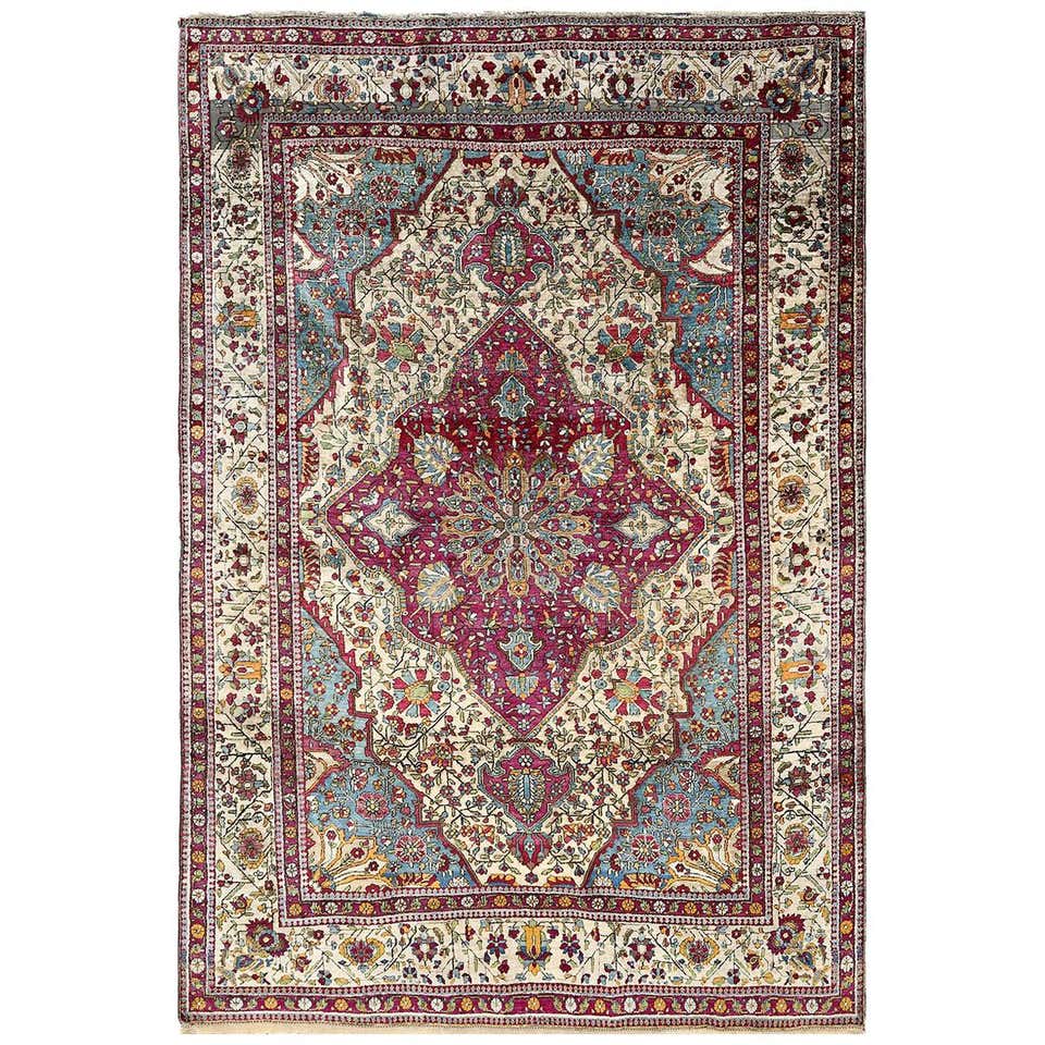 Vintage Persian Kashan Silk Rug with Old World Dutch Renaissance Style ...