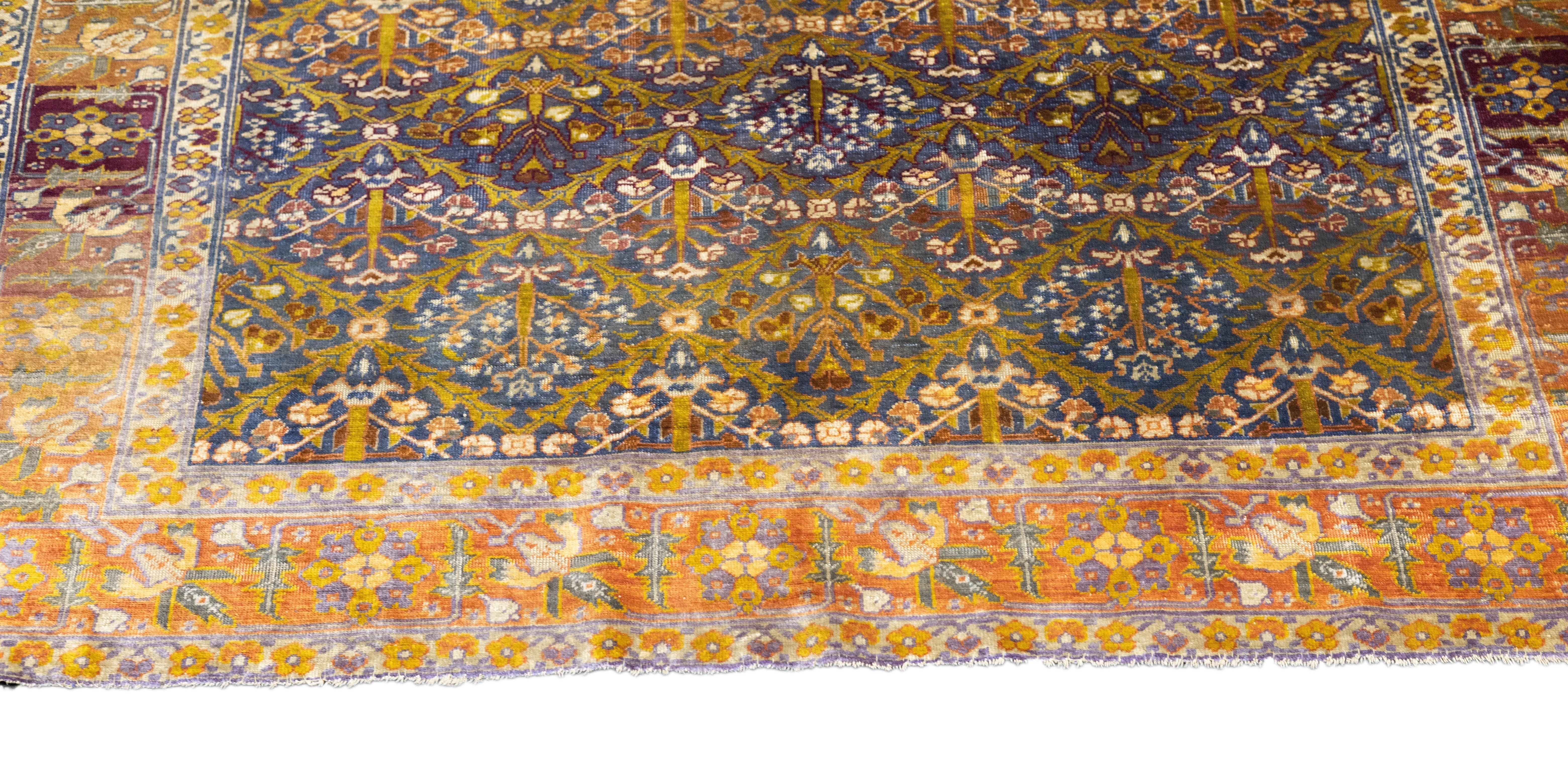 Antiker Sivas-Teppich aus Seide 3'10'' x 5'7'' (Handgeknüpft) im Angebot