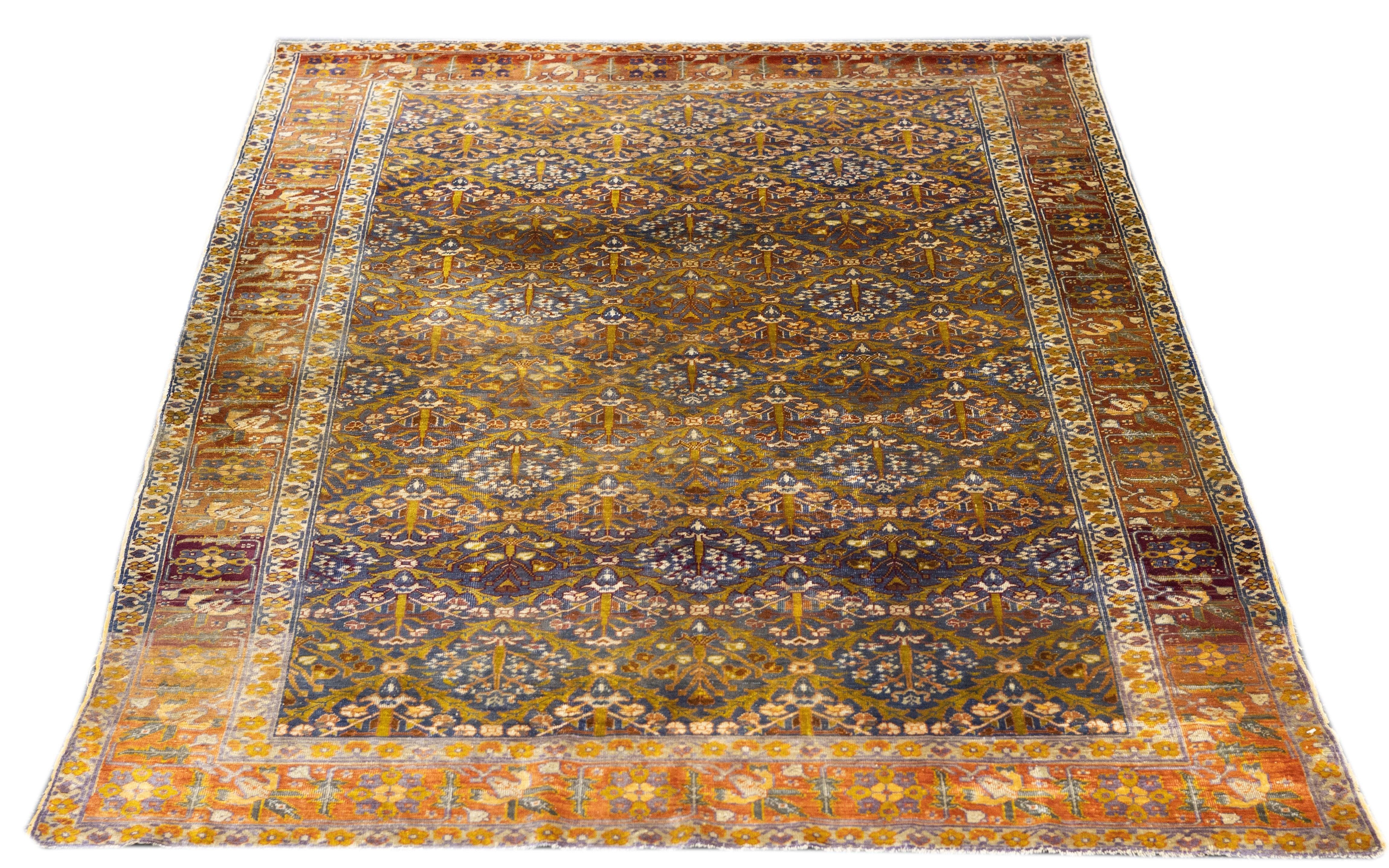 Antiker Sivas-Teppich aus Seide 3'10'' x 5'7'' (19. Jahrhundert) im Angebot