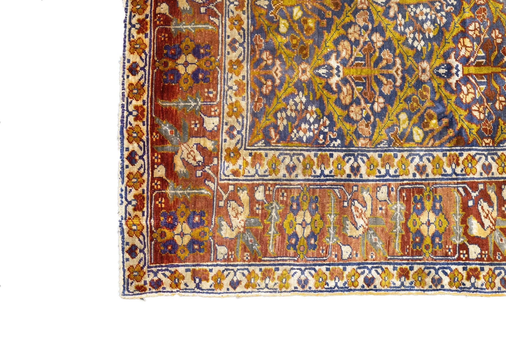 Antiker Sivas-Teppich aus Seide 3'10'' x 5'7'' im Angebot 1