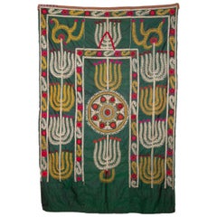 Antique Silk Suzani from Uzbekistan, Central Asia, 1900s