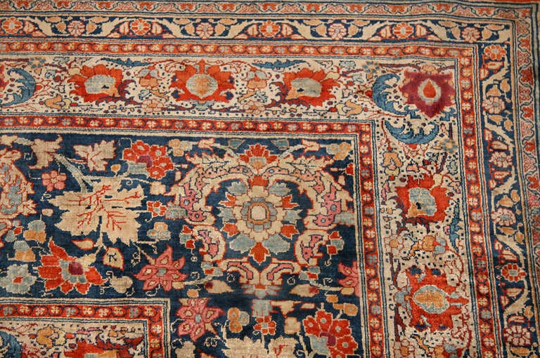 Antique Silk Tabriz Haji Jalili Persian Rug. Size: 10 ft 7 in x 14 ft 5 in 5
