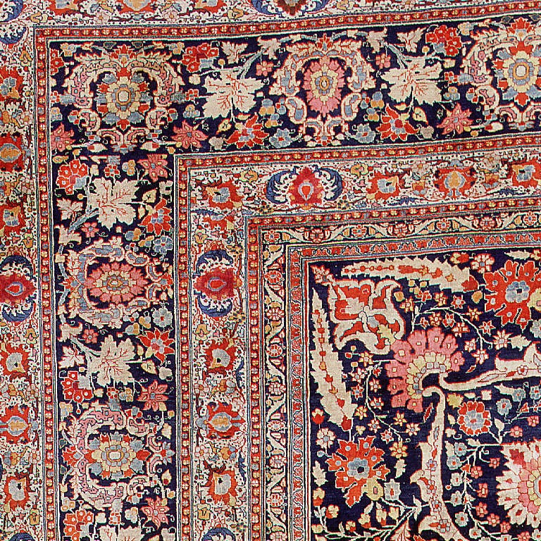 Antique Silk Tabriz Haji Jalili Persian Rug. Size: 10 ft 7 in x 14 ft 5 in 2