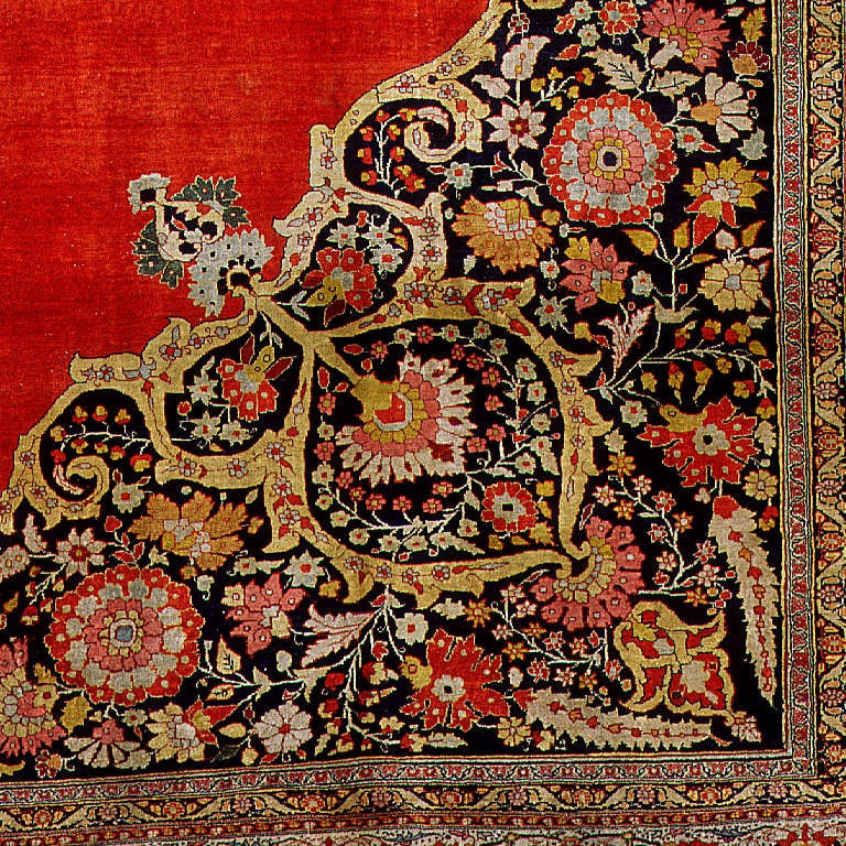 Antique Silk Tabriz Haji Jalili Persian Rug. Size: 10 ft 7 in x 14 ft 5 in 3