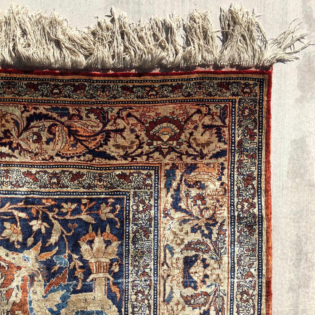 Antique Silk Tabriz Prayer Rug, Northwest Persia. For Sale 4