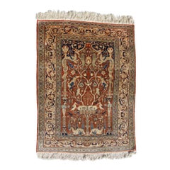 Antique Silk Tabriz Prayer Rug, Northwest Persia.