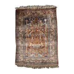 Antique Silk Tabriz Prayer Rug, Northwest Persia