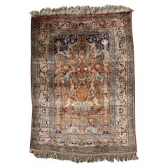 Vintage Silk Tabriz Prayer Rug, Northwest Persia.