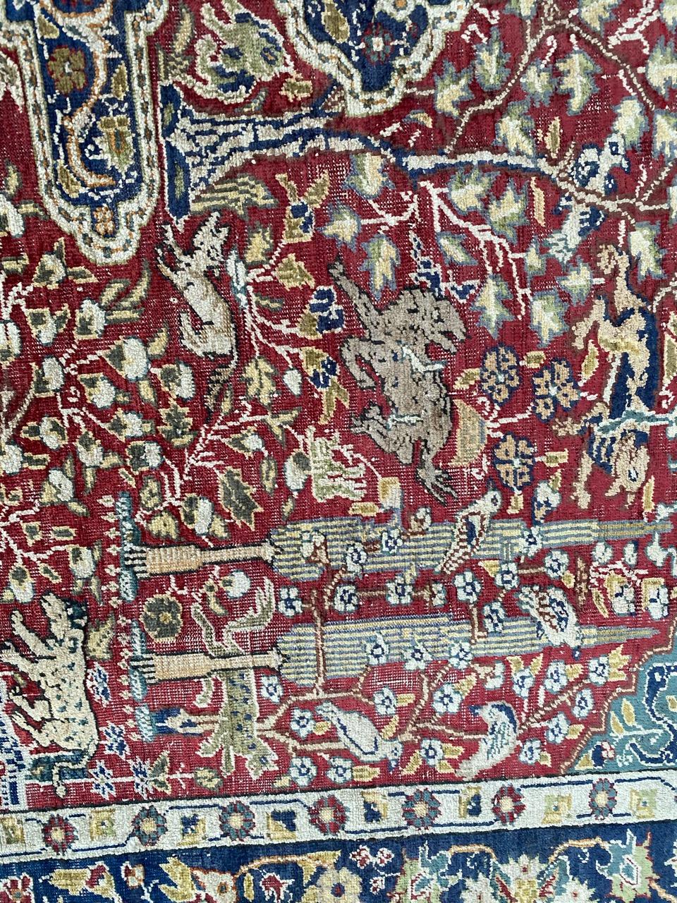 Antique Silk Turkish Kayseri Rug 4