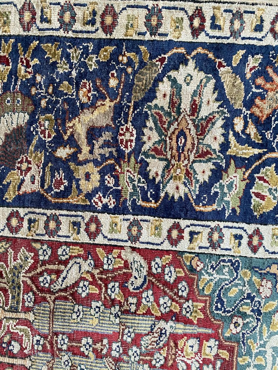 Bobyrug’s Antique Silk Turkish Kayseri Rug For Sale 5