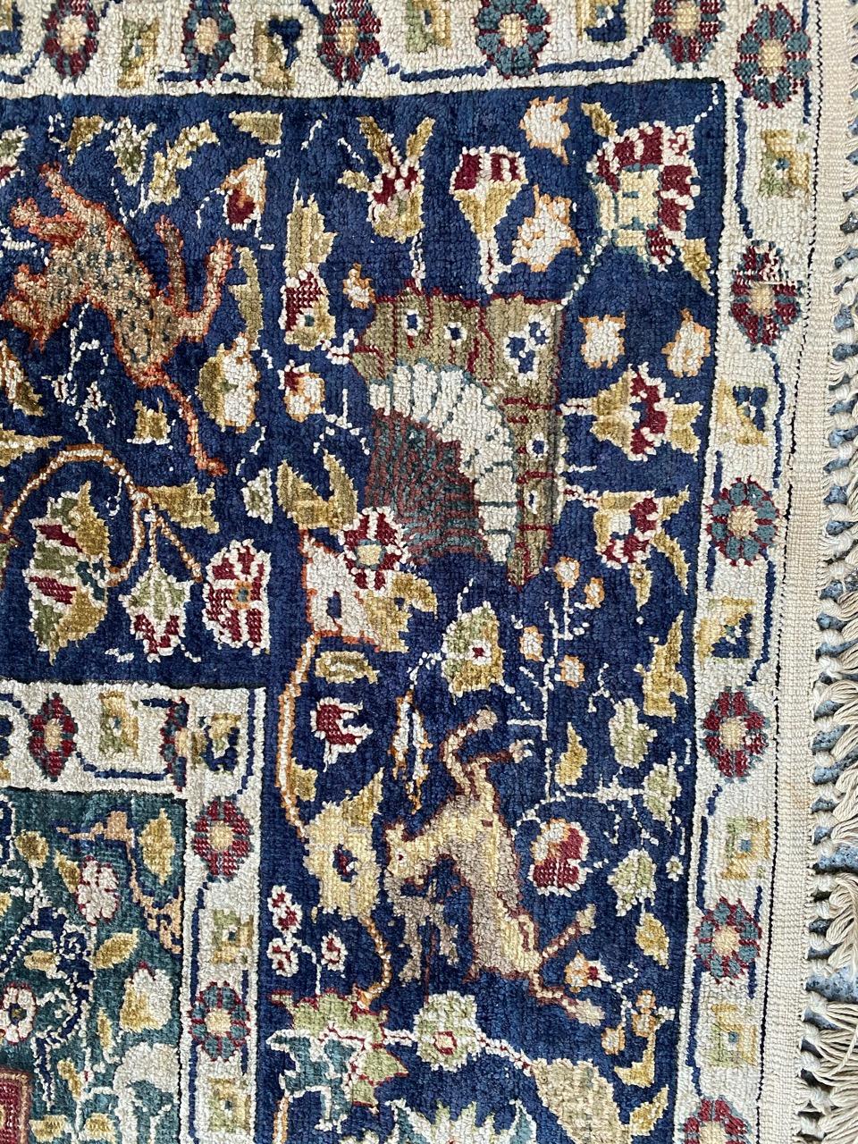 Bobyrug’s Antique Silk Turkish Kayseri Rug For Sale 7