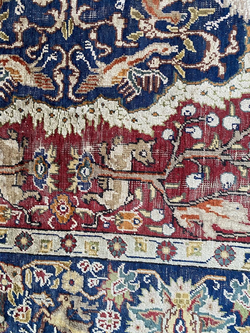 Antique Silk Turkish Kayseri Rug 9