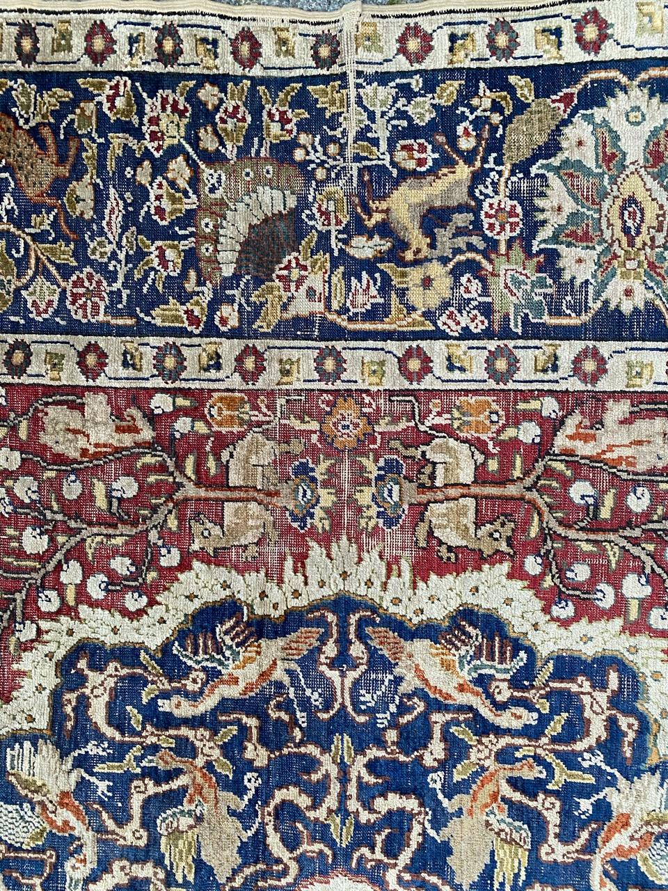 Bobyrug’s Antique Silk Turkish Kayseri Rug For Sale 12