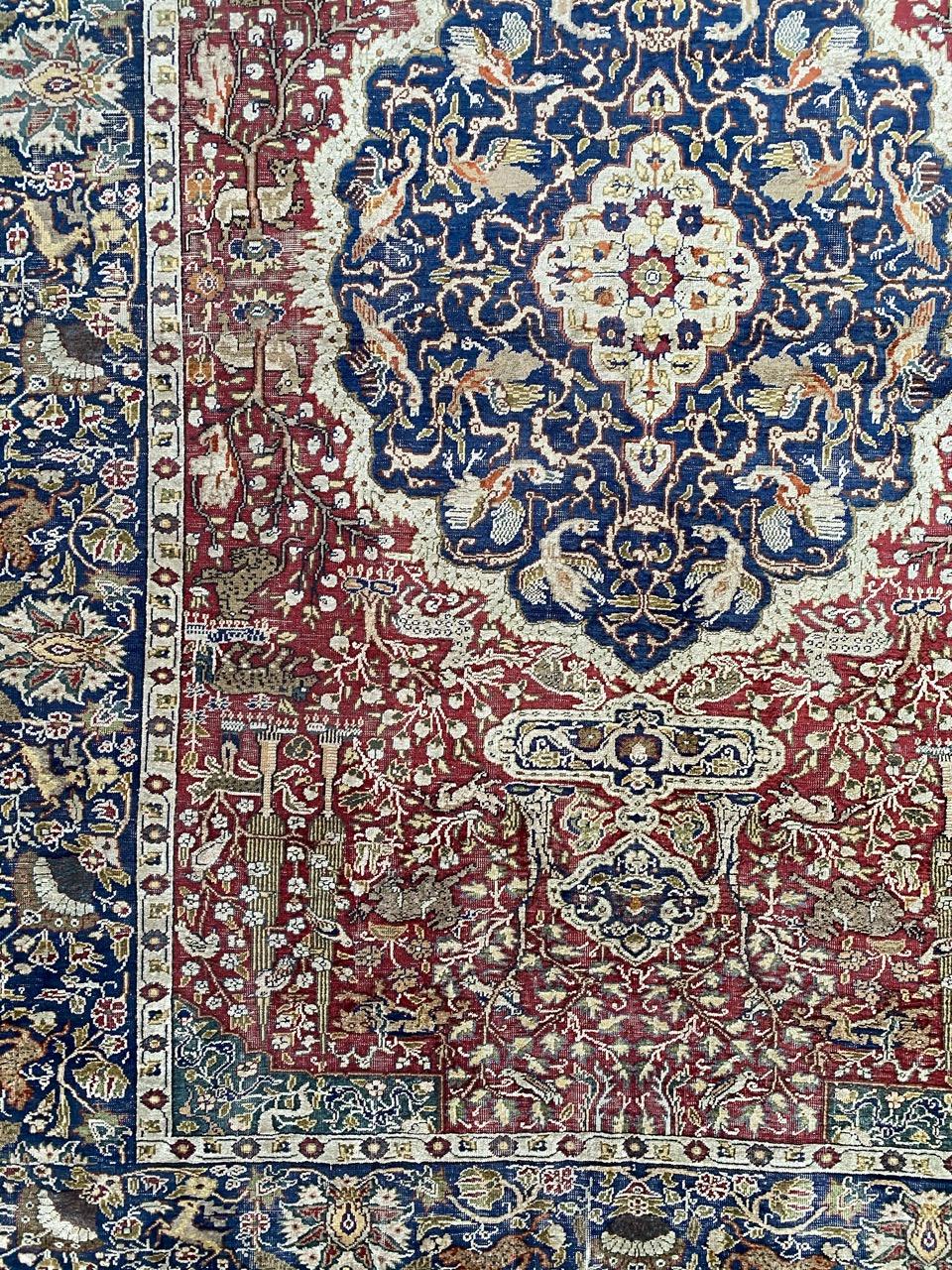 Wonderful early 20th century silk Turkish rug with beautiful 16th century style design and nice natural colors, entirely and finely hand knotted with silk velvet on cotton foundation.