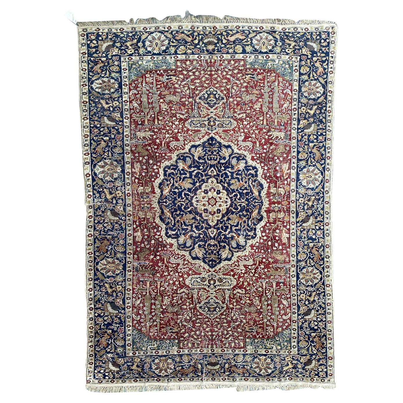 Bobyrug’s Antique Silk Turkish Kayseri Rug