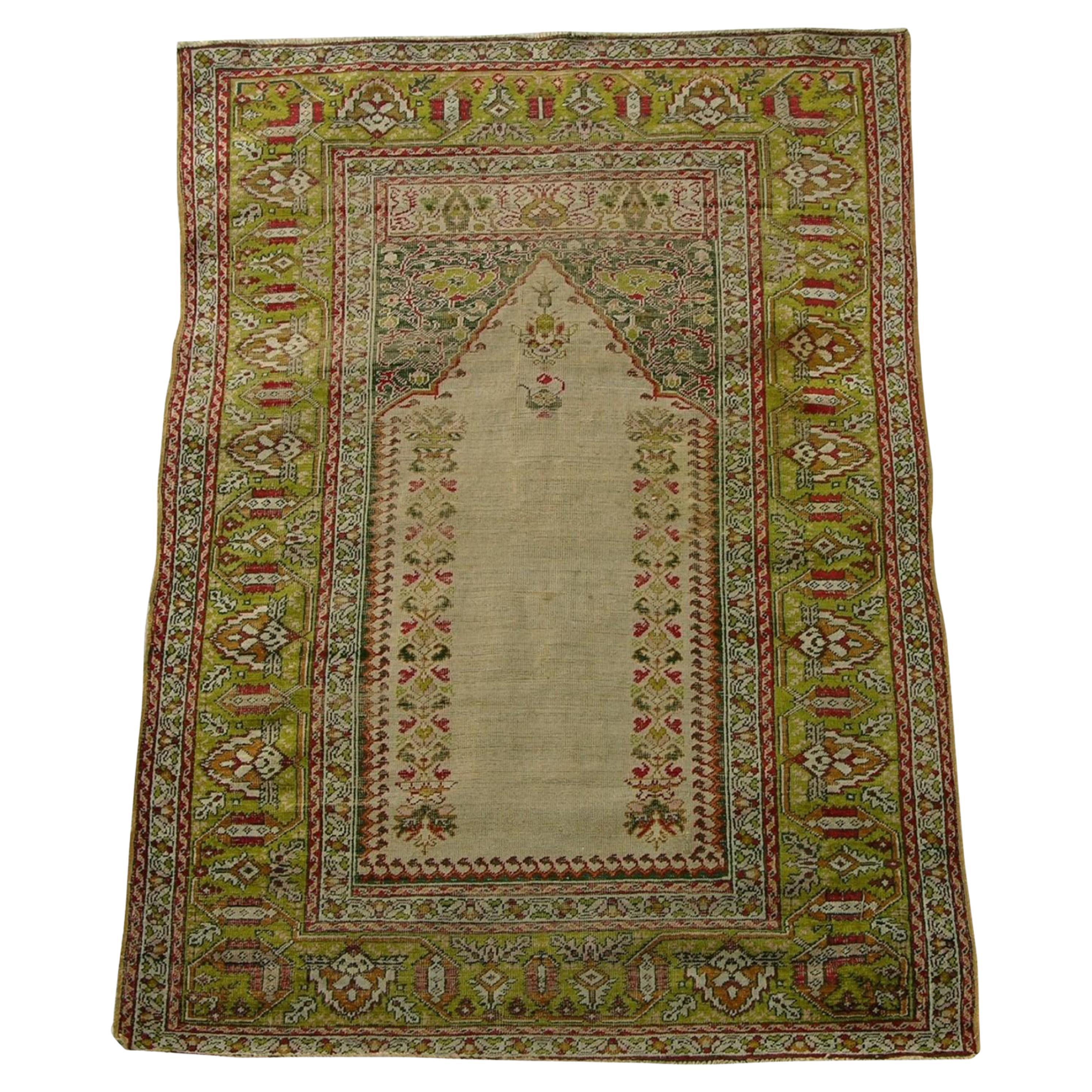 Antiker türkischer Teppich aus Seide 5,5x3.8 im Angebot