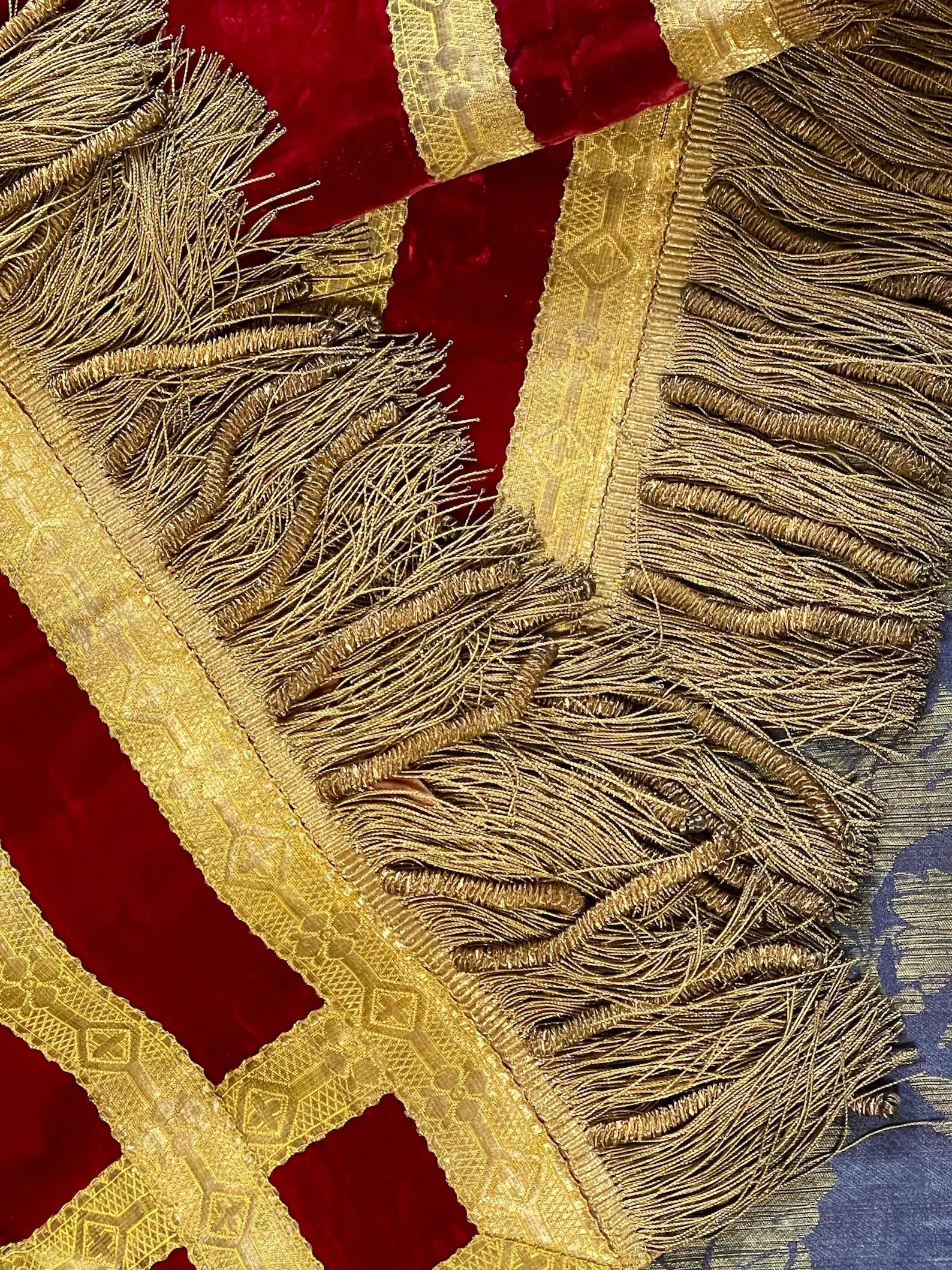 Empire Antique Silk Velvet Altar Frontal For Sale