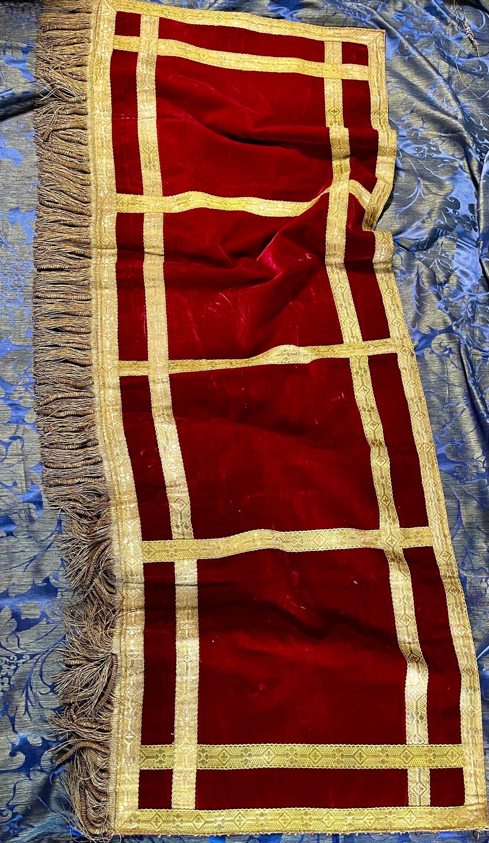 Other Antique Silk Velvet Altar Frontal For Sale