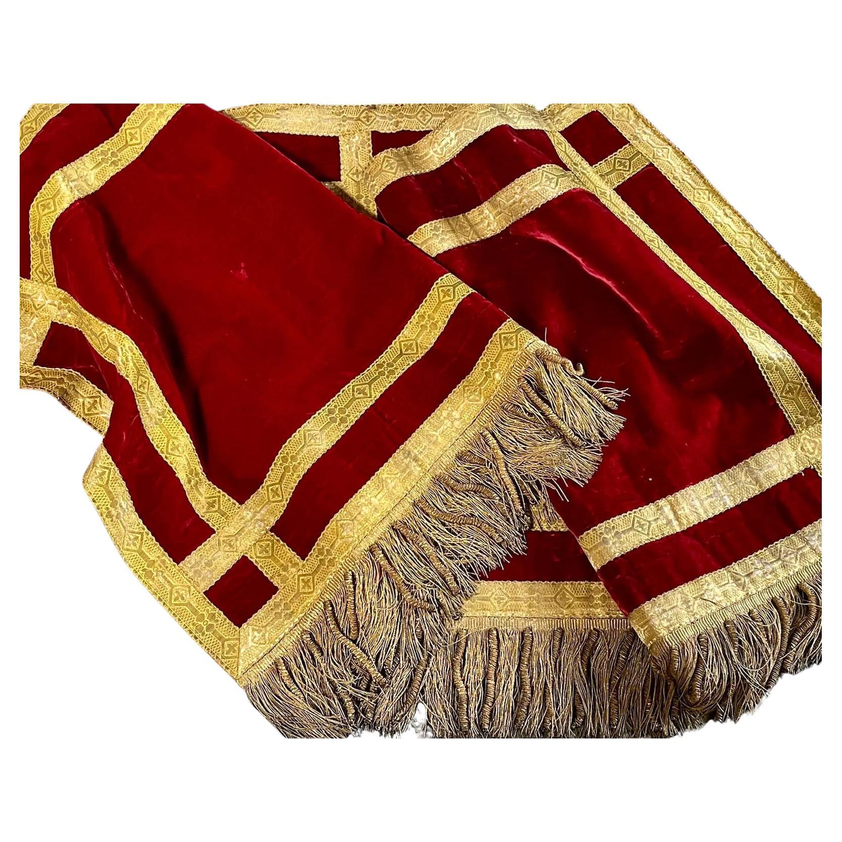Antique Silk Velvet Altar Frontal For Sale