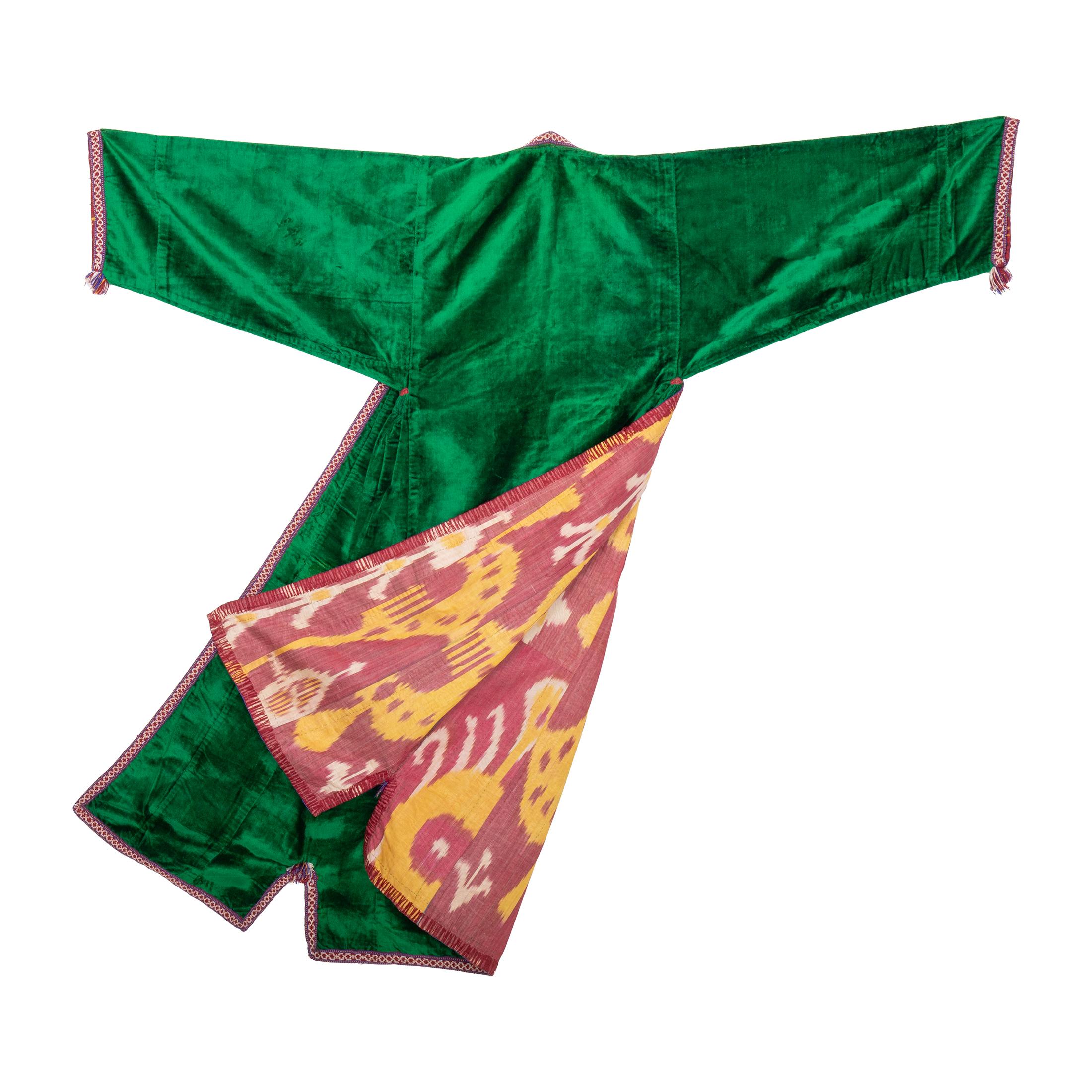 Tessuto Antico Chapan in velluto di seta, Uzbekistan, 1900 in vendita