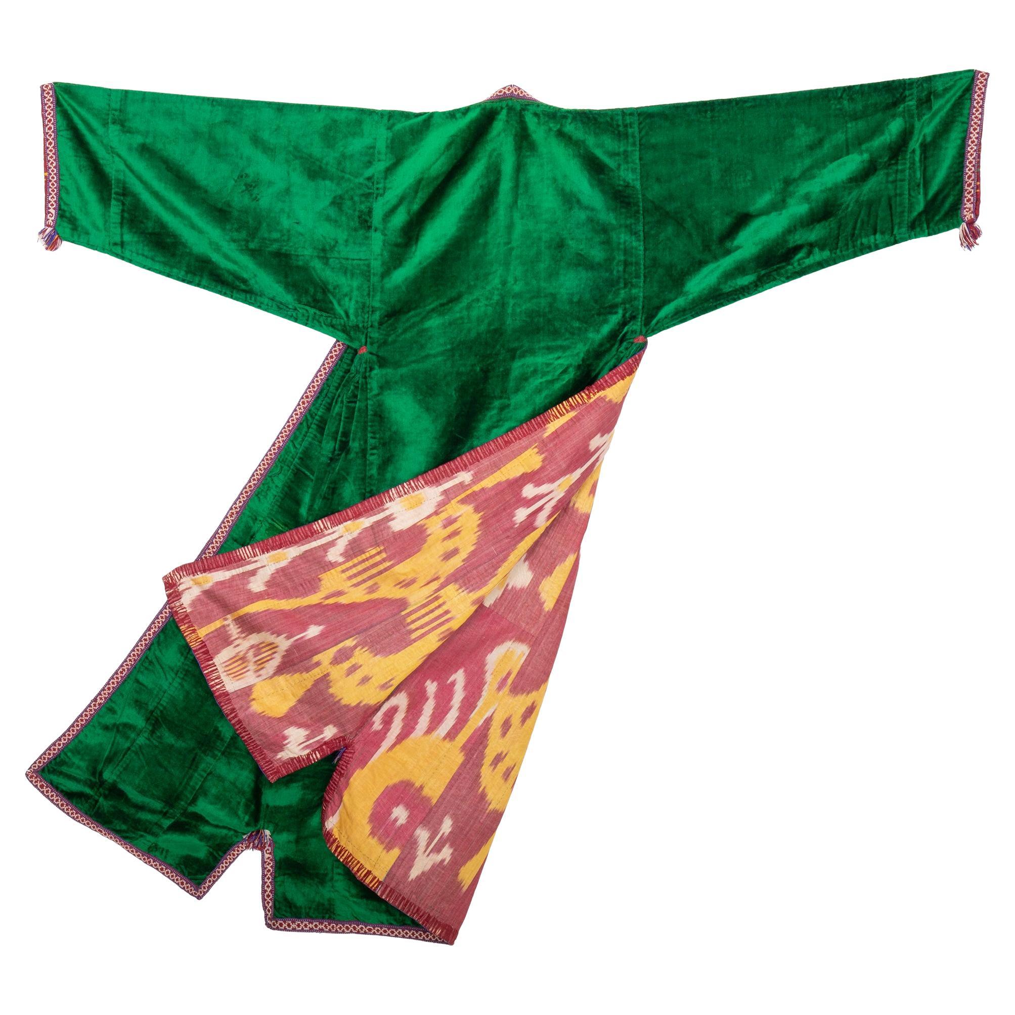 Antique Silk velvet Chapan, Uzbekistan , 1900s