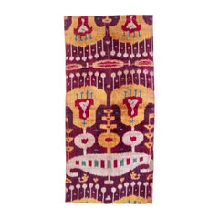 Antiguo Panel de Ikat de Terciopelo de Seda, S. XIX Uzbekistán