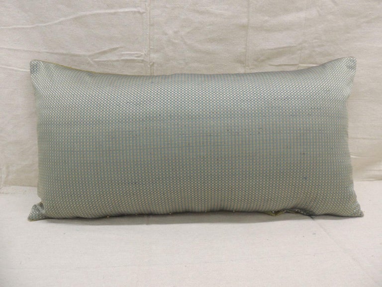 Antique Silk Velvet Olive Green Applique Decorative Long Bolster Pillow