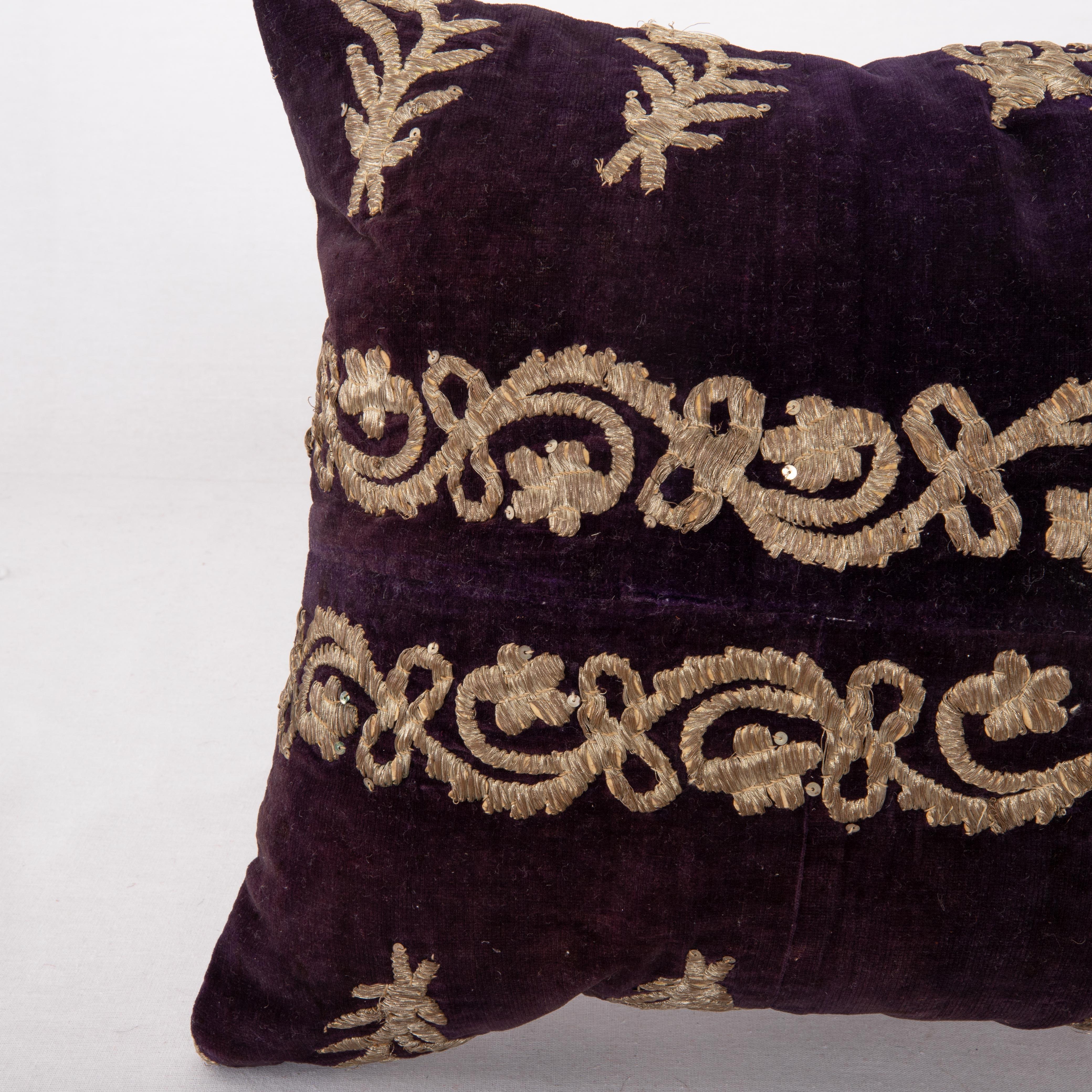 Islamic Antique Silk Velvet Ottoman Sarma Pillow Cover, L 19th Century/ E 20th Century For Sale