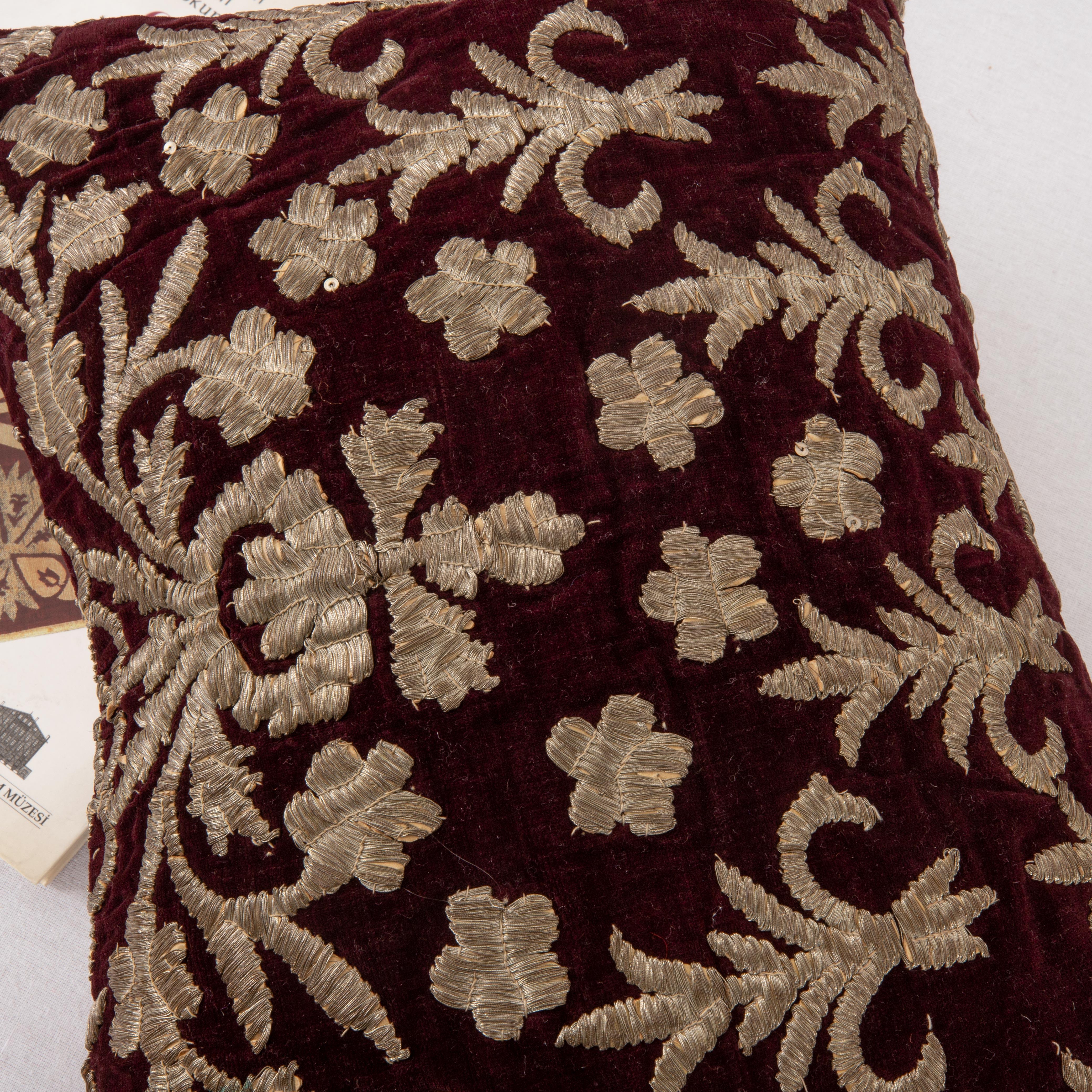 Antique Silk Velvet Ottoman Sarma Pillow Cover, L 19th C. / E 20th Century 1