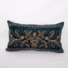 Antique Silk Velvet Ottoman Sarma Pillow Cover, L 19th Century