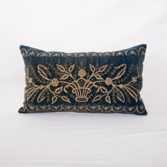 Antique Silk Velvet Ottoman Sarma Pillow Cover, L 19th Century