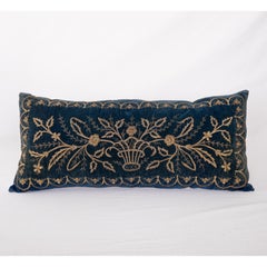 Antique Silk Velvet Ottoman Sarma Pillow Cover, L 19th Century