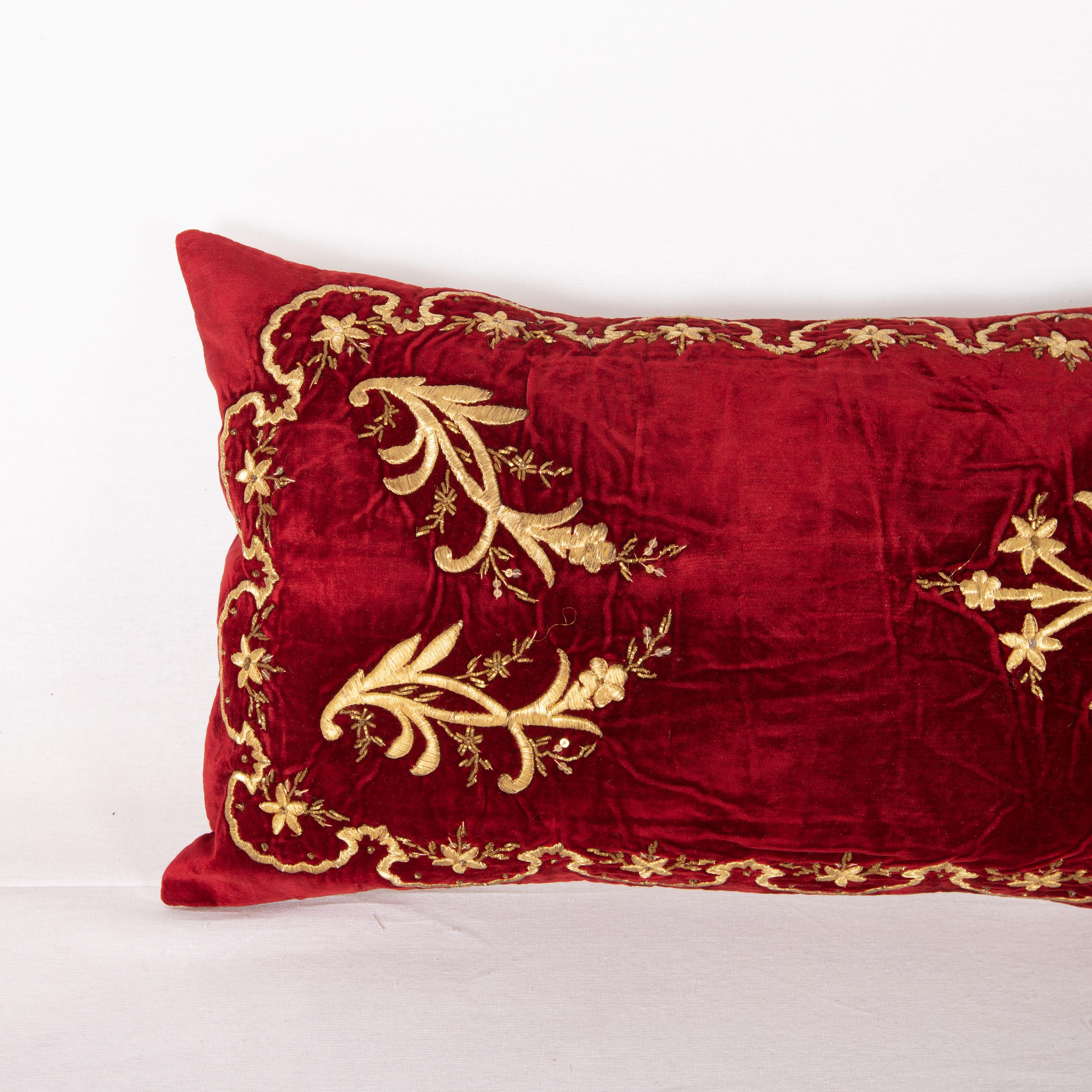 Islamic Antique Silk Velvet Ottoman Sarma Pillow Cover, L 19th C.