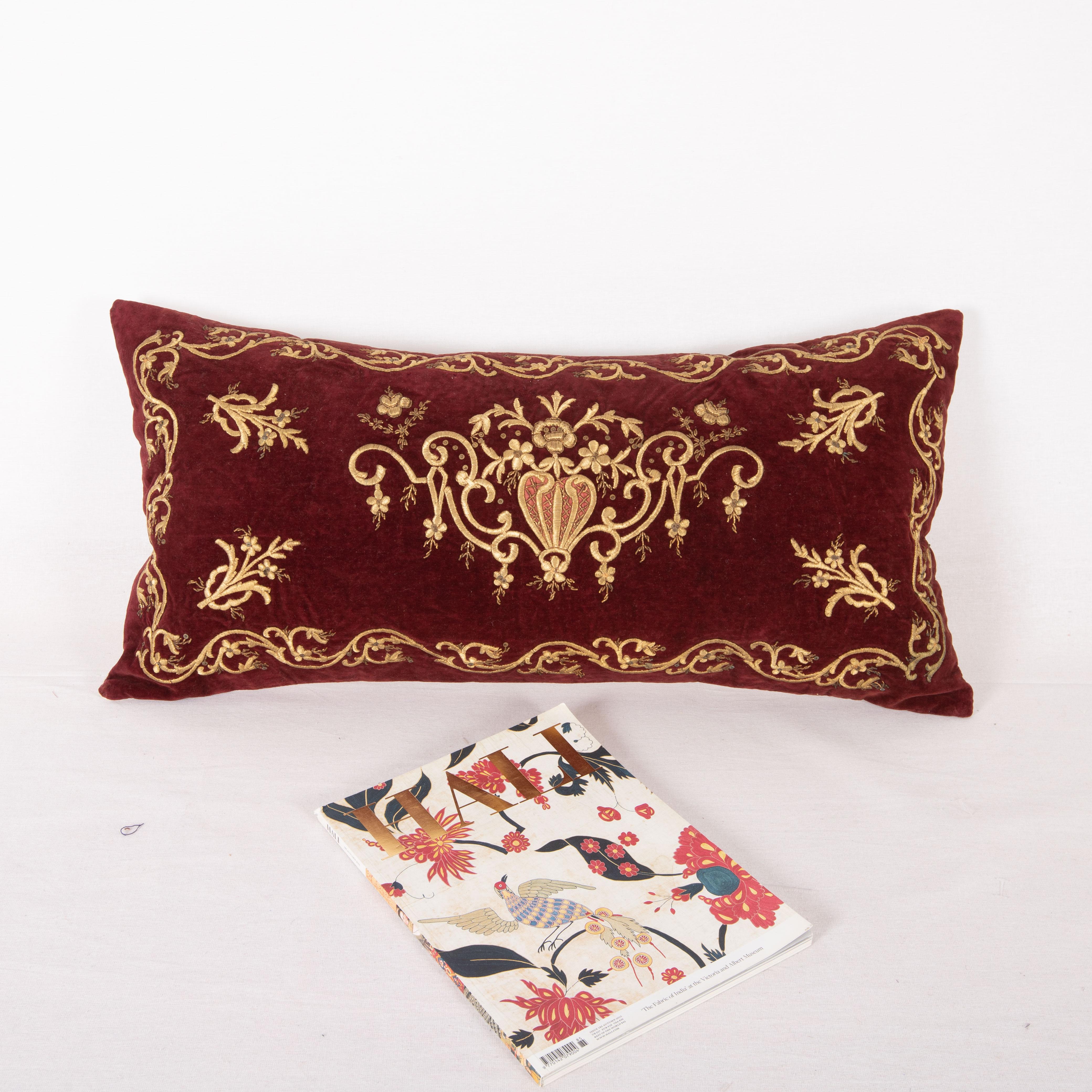 Islamic Antique Silk Velvet Ottoman Sarma Pillow Cover, L 19th C.