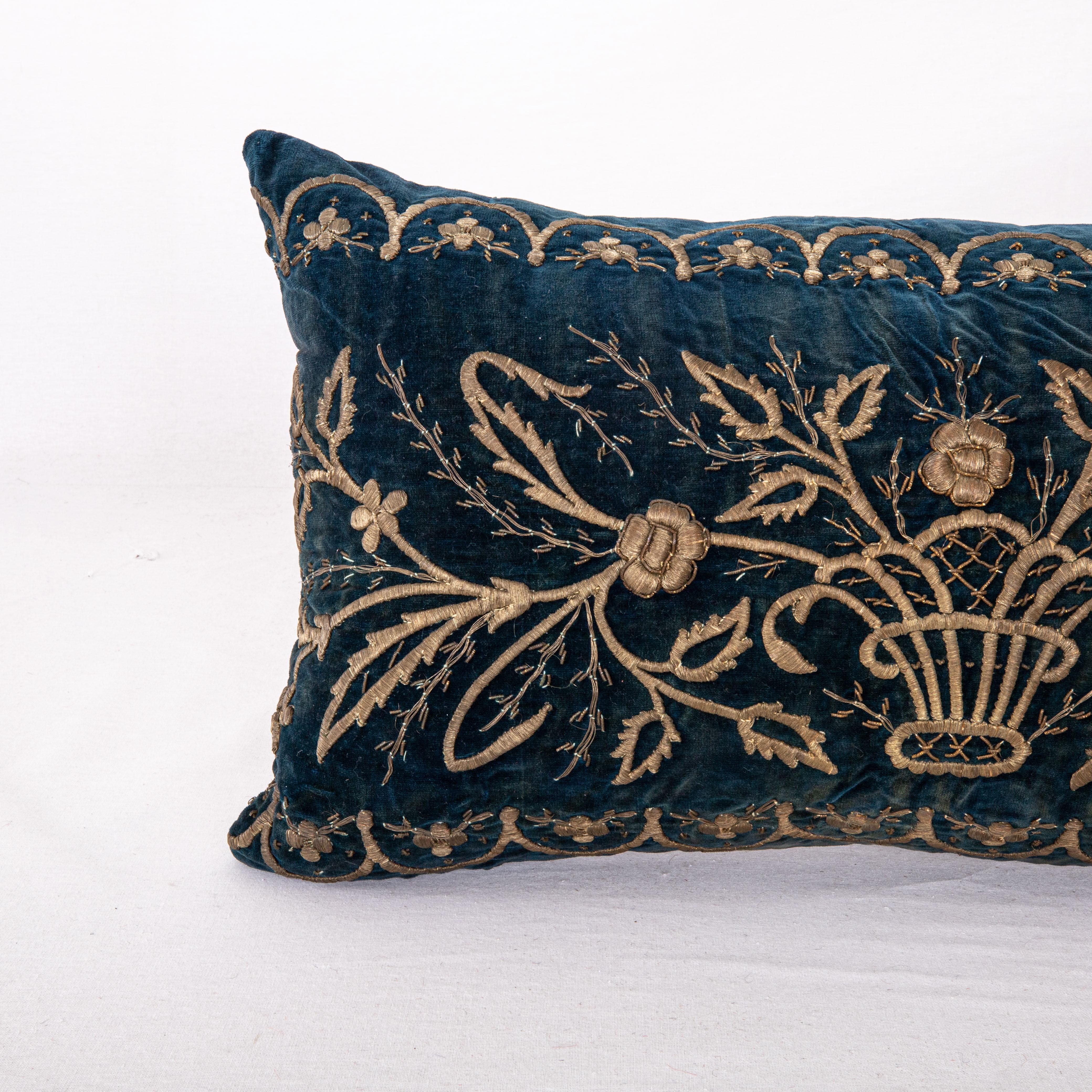 Islamic Antique Silk Velvet Ottoman Sarma Pillow Cover, L 19th Century For Sale