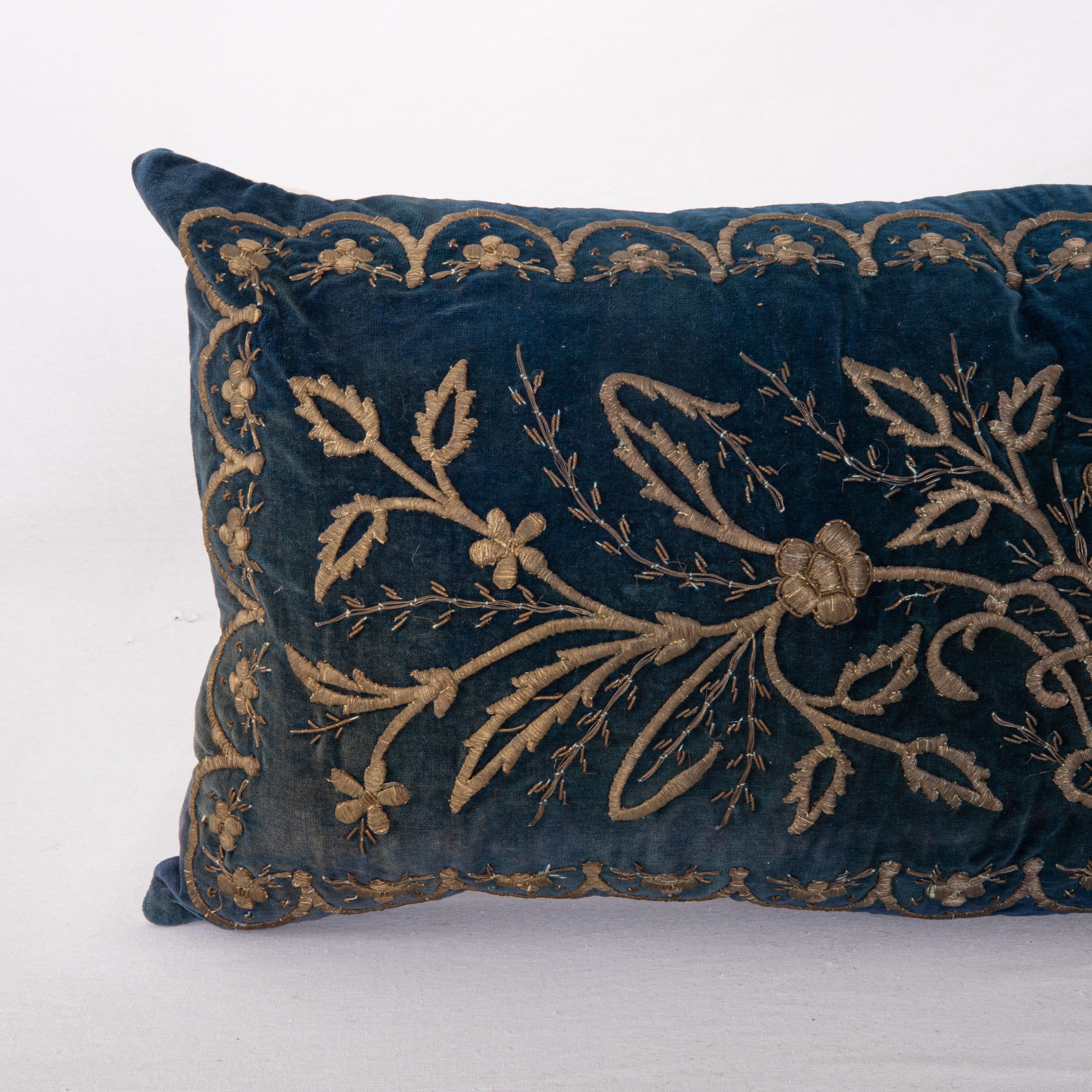 Islamic Antique Silk Velvet Ottoman Sarma Pillow Cover, Late 19th Century
