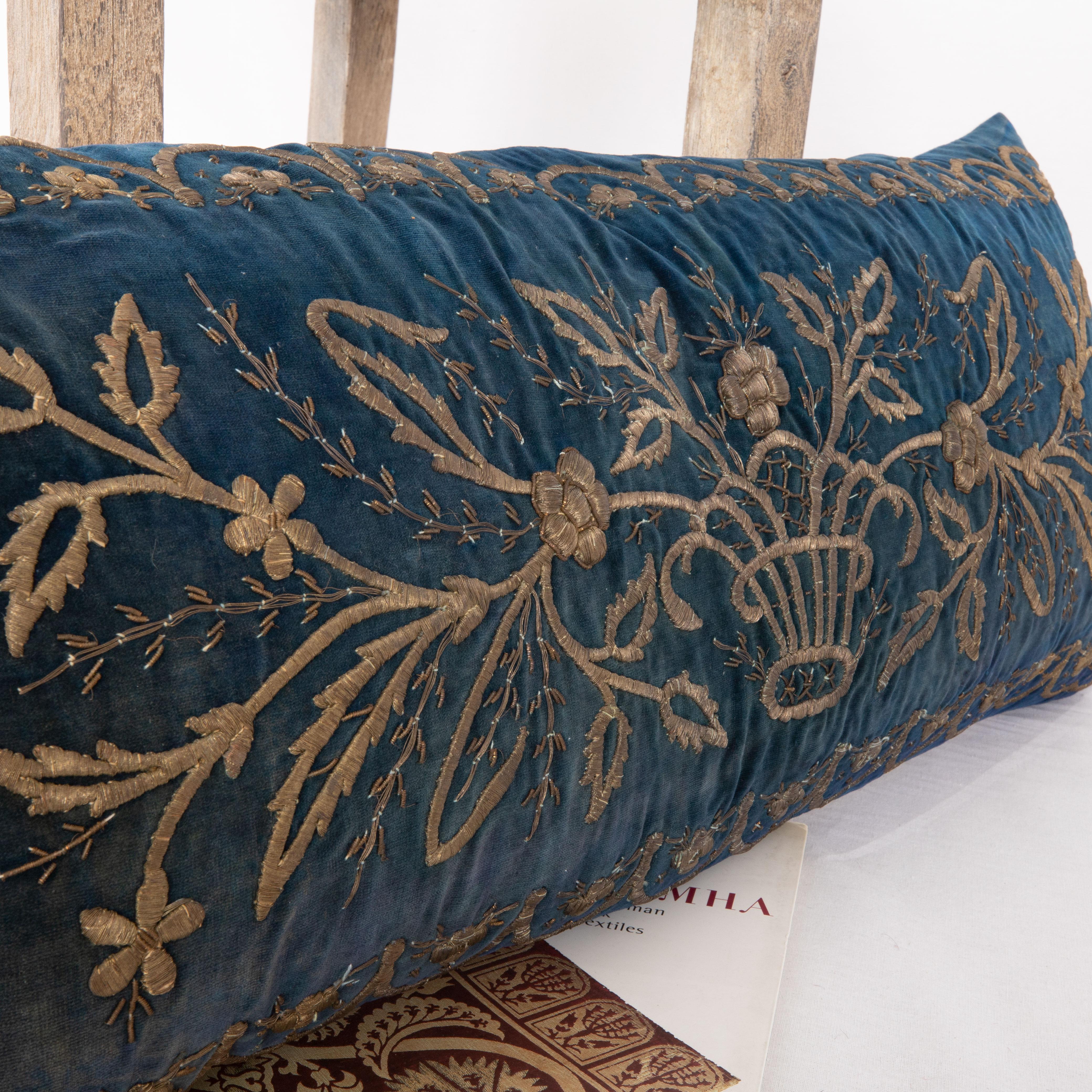 Antique Silk Velvet Ottoman Sarma Pillow Cover, Late 19th Century In Good Condition In Istanbul, TR