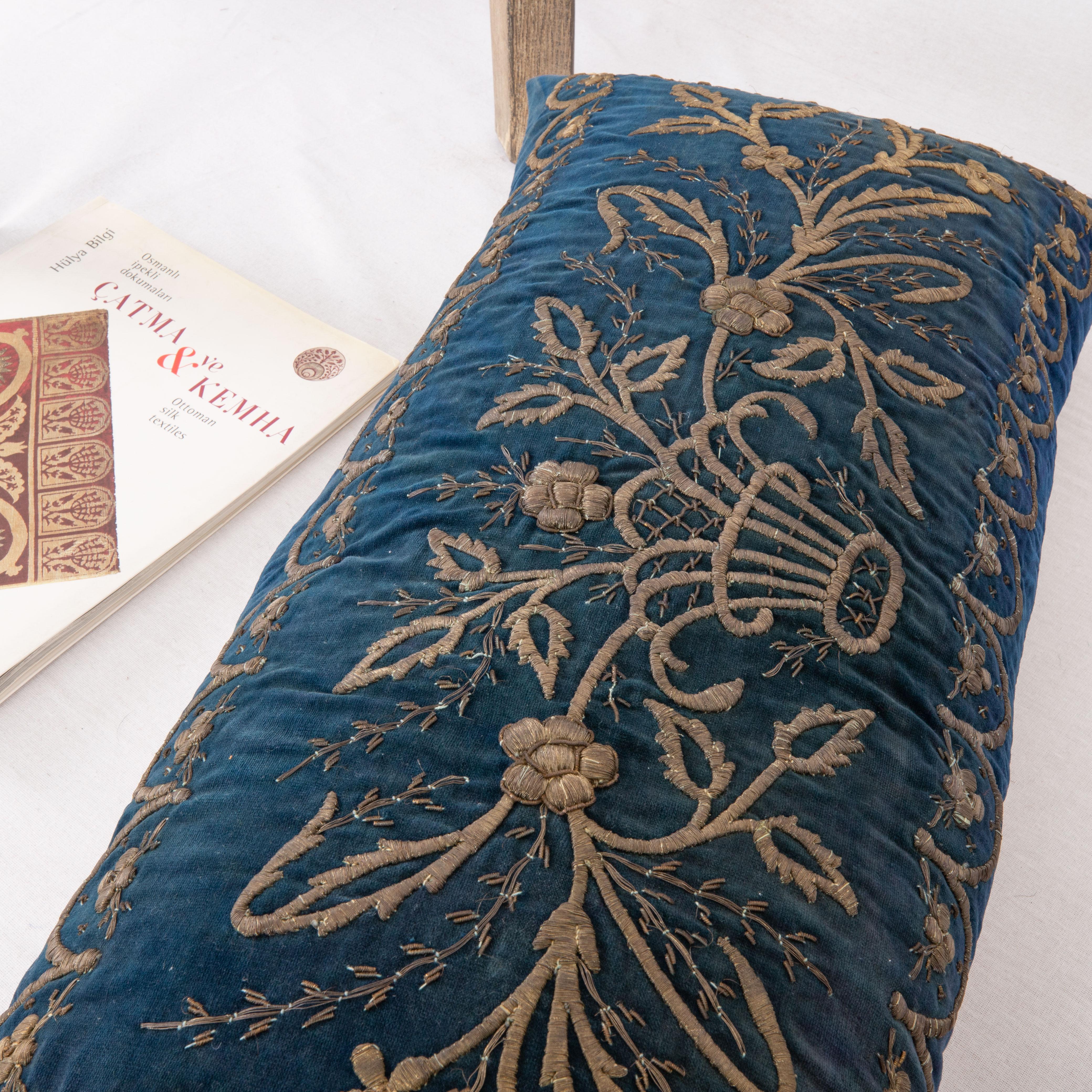 Antique Silk Velvet Ottoman Sarma Pillow Cover, Late 19th Century 1