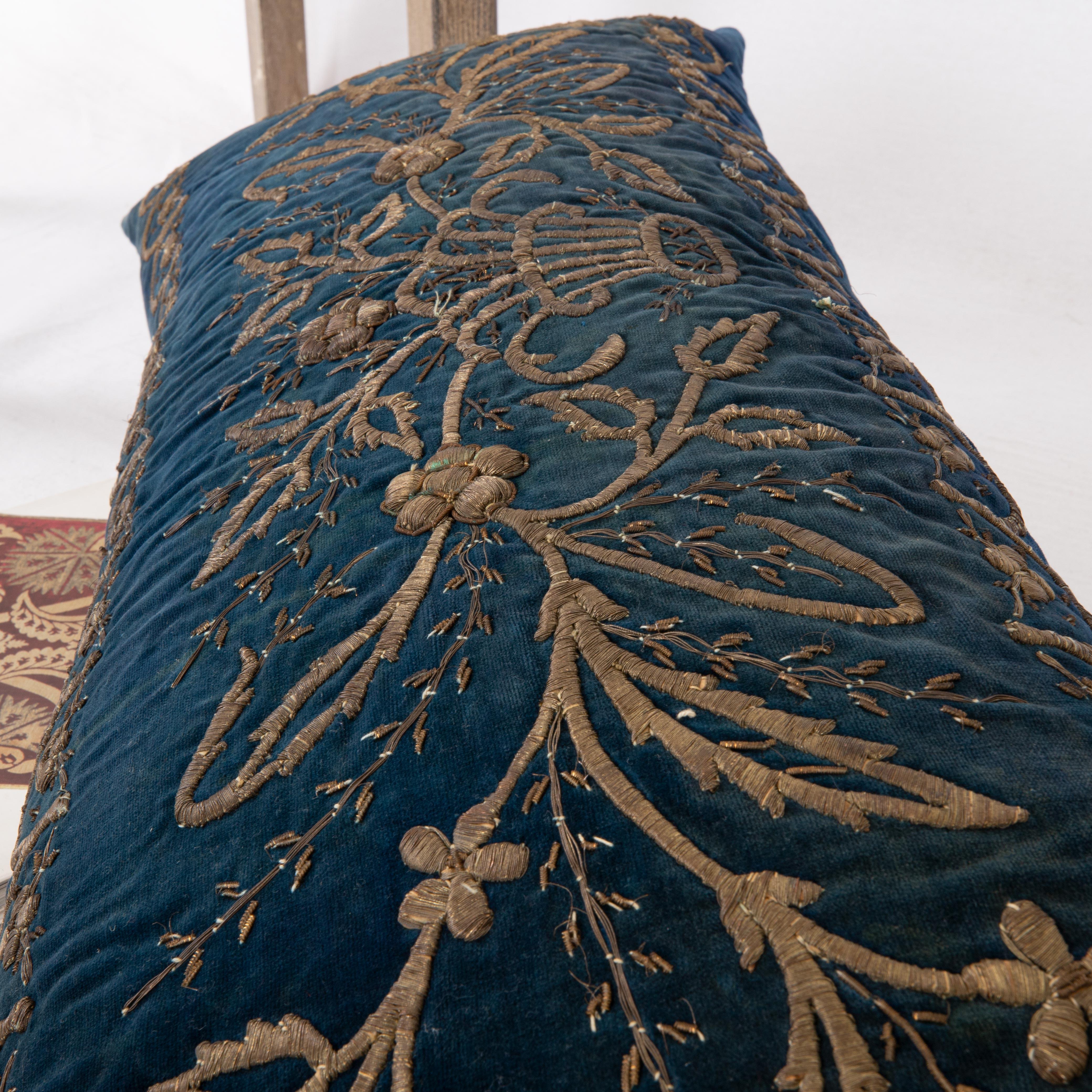 Antique Silk Velvet Ottoman Sarma Pillow Cover, L 19th Century For Sale 1