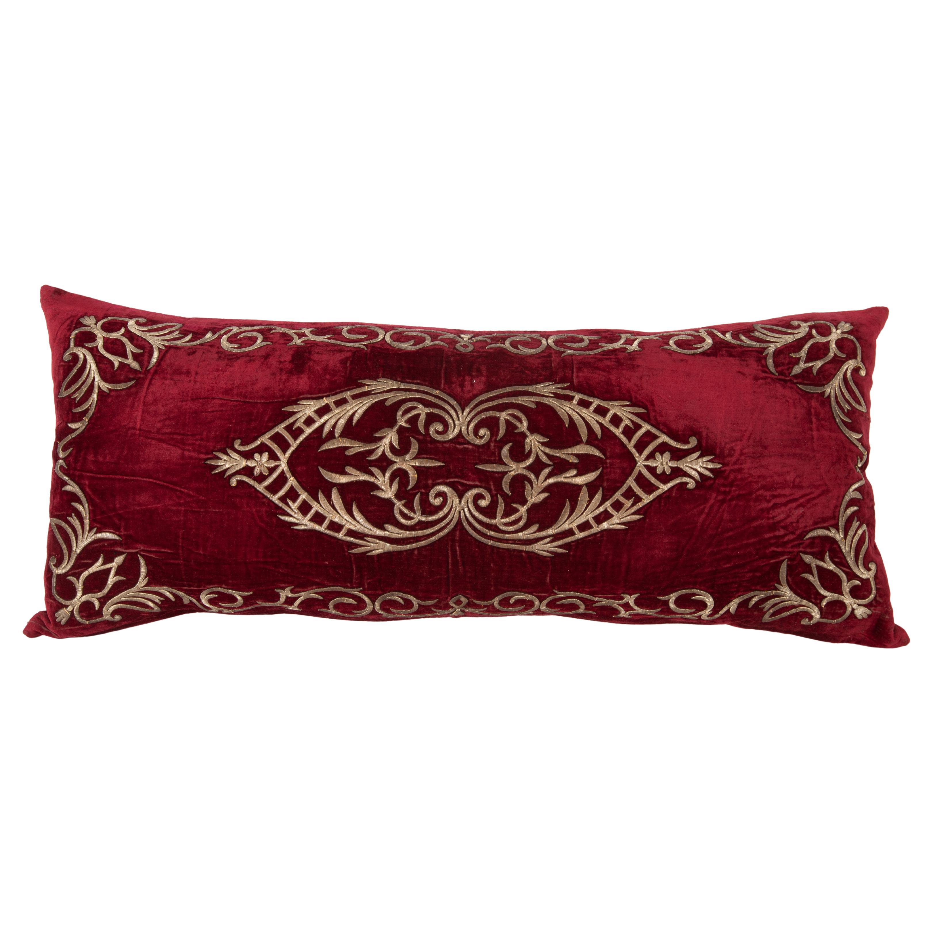 Antique Silk Velvet Ottoman Sarma Pillow Cover, L 19th C